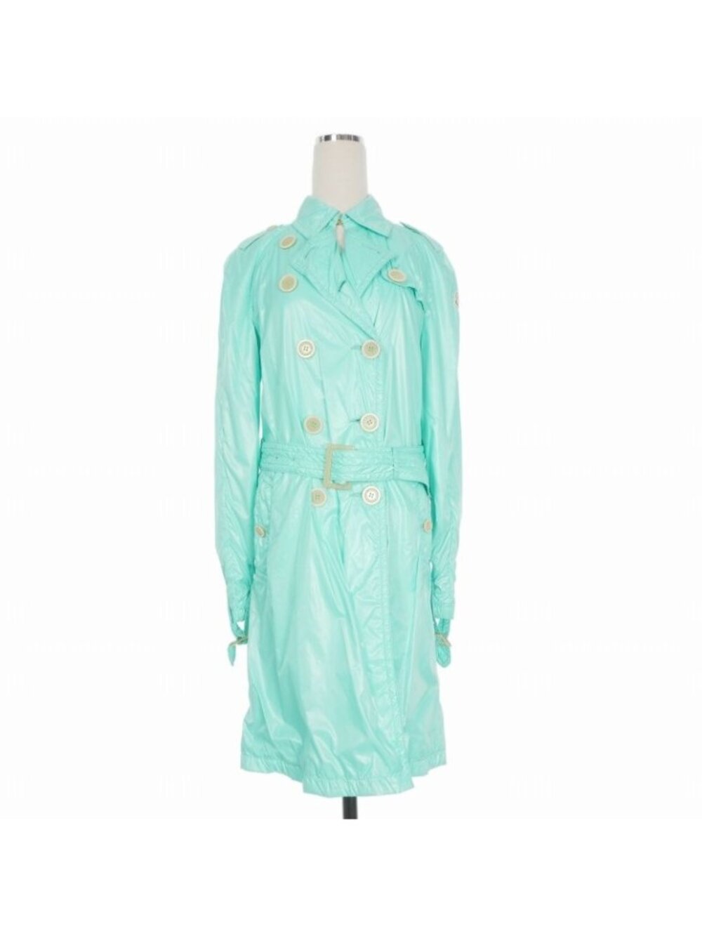 Moncler Myrte Nylon Trench Coat Long Sleeve Light Blue 49020/50/68950 0